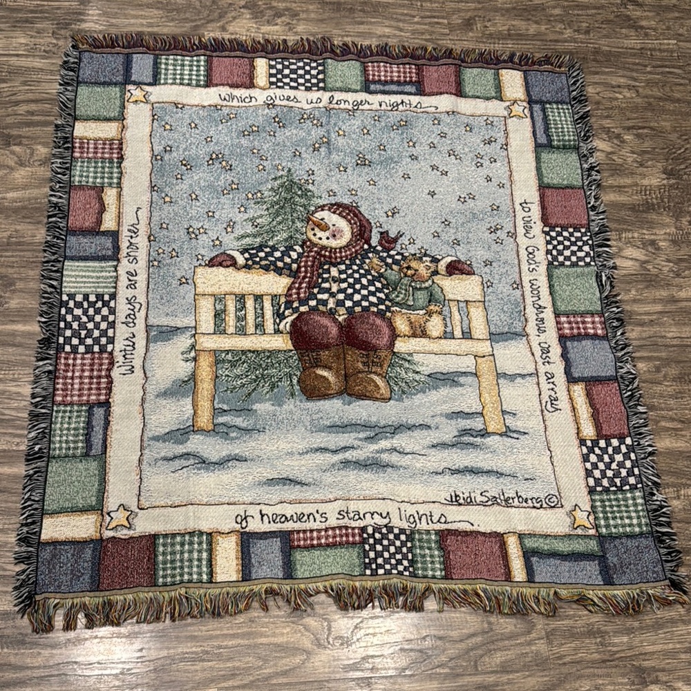 Vintage Mohawk Rug & Textile Holiday Tapestry blanket